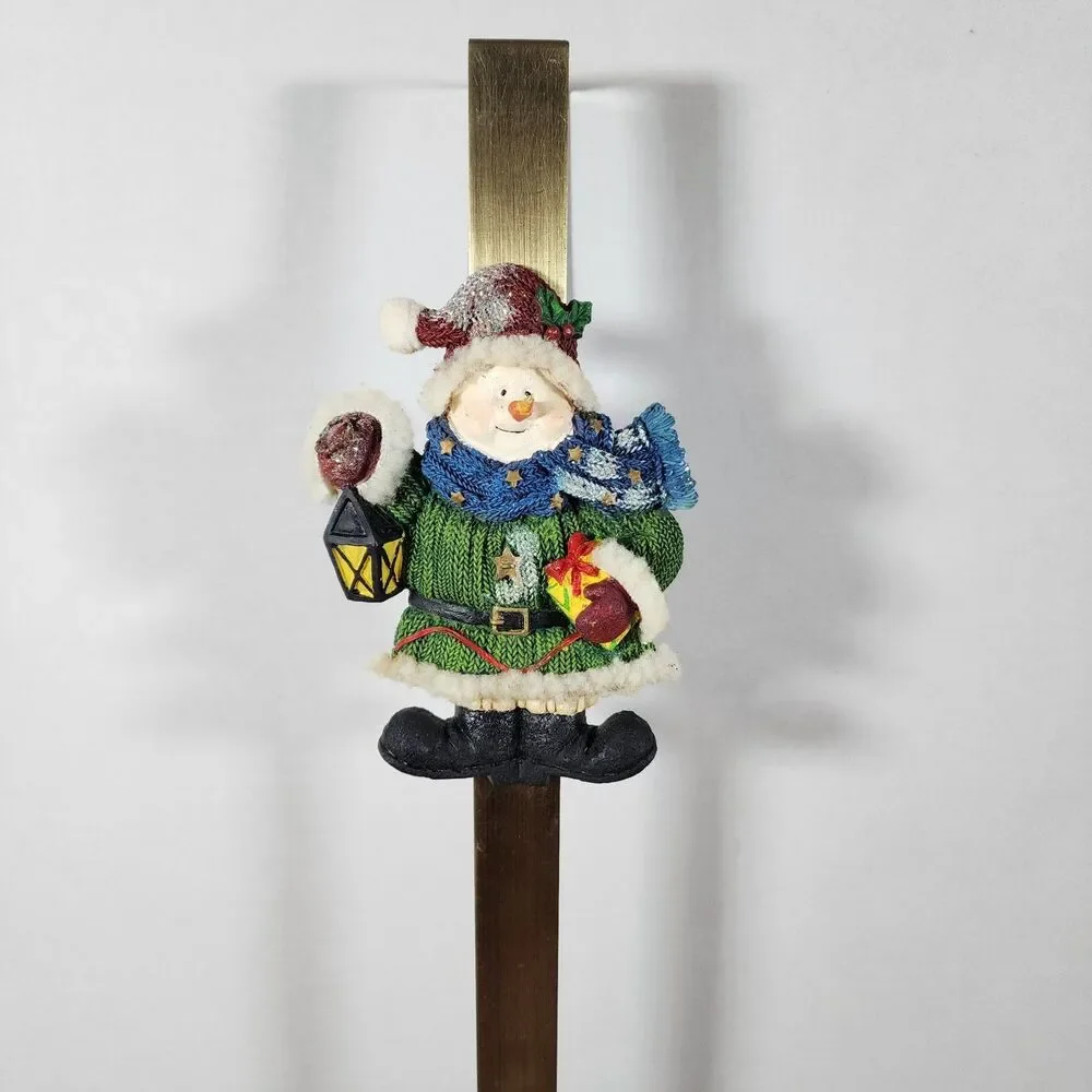 Christmas Wreath Hanger with Snowman Figure on Top